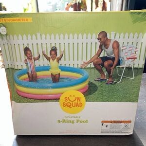 Sun Squad Inflatable 3-Ring Pool - Multicolor